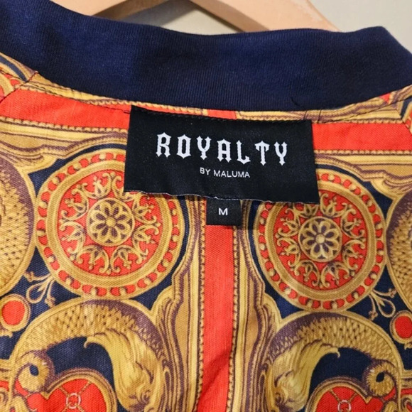 Royalty By Maluma Men's Reversible Multicolor Kaleidoscope Bomber Jacket Medium. - Picture 8 of 14